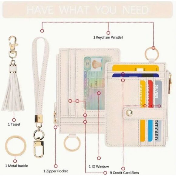 RFID Keychain Wristlet with Wallet Slim NWT - Picture 2 of 5